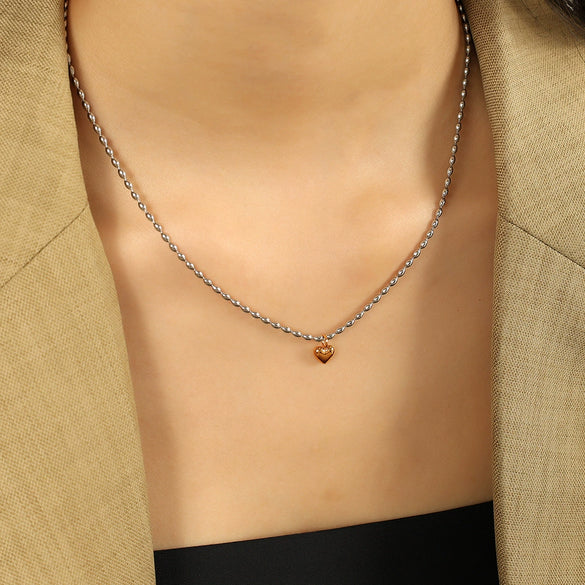 Necklace 316L Stainless Steel Gold Plated Love Design Joker Style For Women