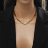 Necklace Titanium Steel Gold Plated Oval Geometric Five Pointed Star Love Butterfly Pattern Accessories