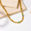Necklace Titanium Steel Gold Plated Oval Geometric Five Pointed Star Love Butterfly Pattern Accessories