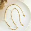 Necklace 316L Stainless Steel Goldplated Freshwater Pearl Geometric Personality Stitching Chain