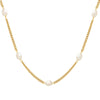 Necklace 316L Stainless Steel Goldplated Freshwater Pearl Geometric Personality Stitching Chain