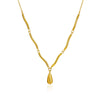 Necklace Titanium Steel Goldplated Irregular Curved Tube Wave Chain Water Drop Pendant Electroplating Women's