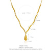 Necklace Titanium Steel Goldplated Irregular Curved Tube Wave Chain Water Drop Pendant Electroplating Women's