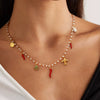 Necklace Titanium Steel Gravel Pearl Pepper Glow Plane Pendant Electroplating