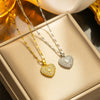 Necklace Titanium Steel Heart Geometric Gold Inlaid Water Chain For Women