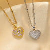 Necklace Titanium Steel Heart Geometric Gold Inlaid Water Chain For Women