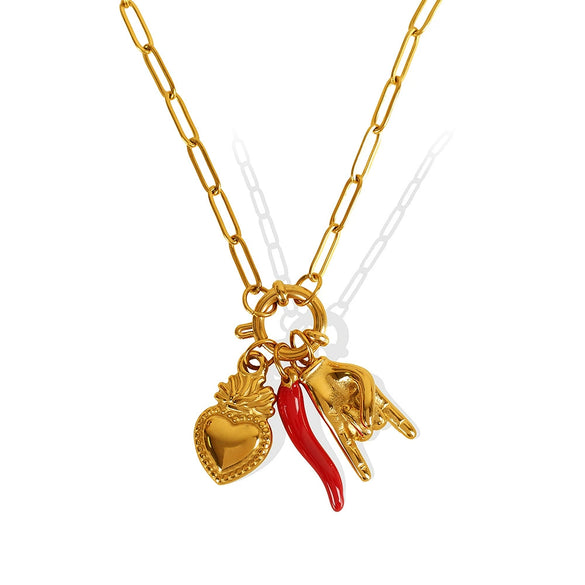 Necklace 316L Stainless Steel Heart Shape Electroplating Fashion Pendant For Women