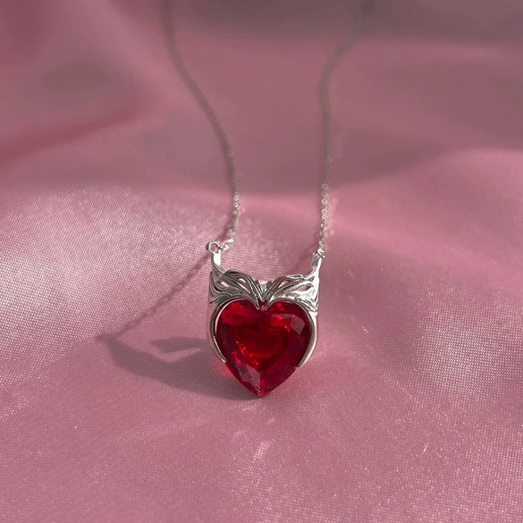 Necklace Titanium Steel Heart Zircon Mixed Gem Inlay Geometric Pattern 18K Gold Plated Electroplating For Women