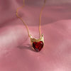 Necklace Titanium Steel Heart Zircon Mixed Gem Inlay Geometric Pattern 18K Gold Plated Electroplating For Women