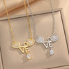 Necklace Titanium Steel Heartshaped Retro Fashion Creative Design Electroplating For Women