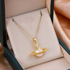 Necklace Titanium Steel Imitation Pearl Pendant Mixed Gemstone Inlay Star Shape Geometric Electroplating O Chain Women's