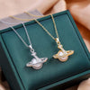 Necklace Titanium Steel Imitation Pearl Pendant Mixed Gemstone Inlay Star Shape Geometric Electroplating O Chain Women's