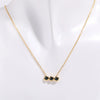 Necklace Titanium Steel Inlaid Zircon Geometric Round Traffic Lights Birthstone Pendant Electroplating For Women