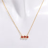 Necklace Titanium Steel Inlaid Zircon Geometric Round Traffic Lights Birthstone Pendant Electroplating For Women