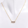 Necklace Titanium Steel Inlaid Zircon Geometric Round Traffic Lights Birthstone Pendant Electroplating For Women