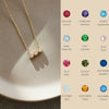 Necklace Titanium Steel Inlaid Zircon Geometric Round Traffic Lights Birthstone Pendant Electroplating For Women