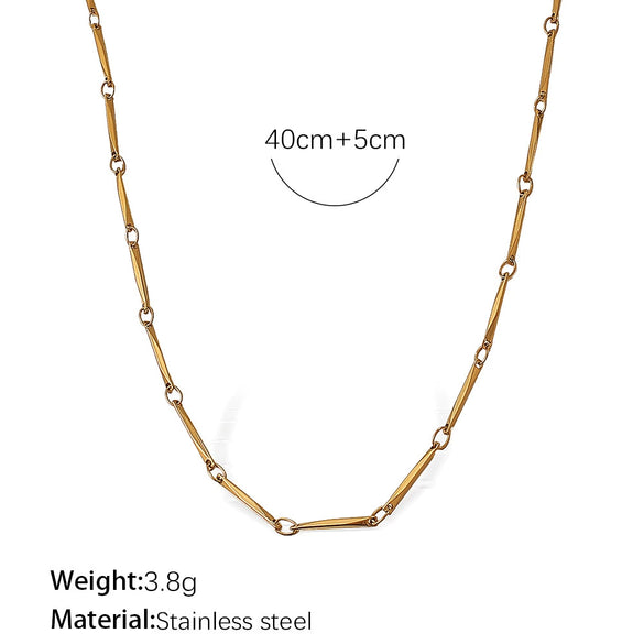 Necklace 316L Stainless Steel 18K Gold Plated Electroplated Simple Allmatch Fashion Accessory For Women And Men