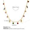 Necklace 316L Stainless Steel 18K Gold Plated Geometric Round Rectangular Zircon Fashion