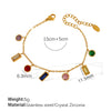 Necklace 316L Stainless Steel 18K Gold Plated Geometric Round Rectangular Zircon Fashion