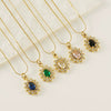 Necklace 316L Stainless Steel 18K Gold Plated Light Luxury Geometric Inlaid Zircon Sshaped Pendant For Women