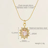 Necklace 316L Stainless Steel 18K Gold Plated Light Luxury Geometric Inlaid Zircon Sshaped Pendant For Women