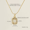 Necklace 316L Stainless Steel 18K Gold Plated Light Luxury Geometric Inlaid Zircon Sshaped Pendant For Women