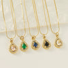 Necklace 316L Stainless Steel 18K Gold Plated Light Luxury Geometric Inlaid Zircon Sshaped Pendant For Women