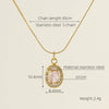 Necklace 316L Stainless Steel 18K Gold Plated Light Luxury Geometric Inlaid Zircon Sshaped Pendant For Women