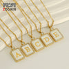 Necklace 316L Stainless Steel 18K Gold Plated Square Diamond English Letter Pendant For Women
