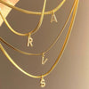 Necklace Titanium Steel Letter Pattern Diamond Pendant Snake Bone Chain French Retro Style