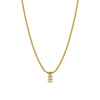 Necklace Titanium Steel Letter Pattern Diamond Pendant Snake Bone Chain French Retro Style