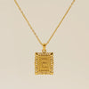 Necklace 316L Stainless Steel Letter Square Pattern Electroplating
