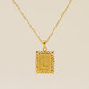 Necklace 316L Stainless Steel Letter Square Pattern Electroplating
