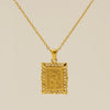 Necklace 316L Stainless Steel Letter Square Pattern Electroplating