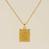 Necklace 316L Stainless Steel Letter Square Pattern Electroplating
