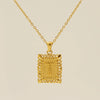 Necklace 316L Stainless Steel Letter Square Pattern Electroplating