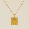 Necklace 316L Stainless Steel Letter Square Pattern Electroplating