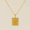 Necklace 316L Stainless Steel Letter Square Pattern Electroplating