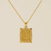 Necklace 316L Stainless Steel Letter Square Pattern Electroplating