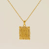Necklace 316L Stainless Steel Letter Square Pattern Electroplating