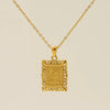 Necklace 316L Stainless Steel Letter Square Pattern Electroplating