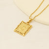 Necklace 316L Stainless Steel Letter Square Pattern Electroplating