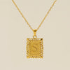 Necklace 316L Stainless Steel Letter Square Pattern Electroplating