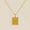 Necklace 316L Stainless Steel Letter Square Pattern Electroplating