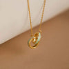 Necklace Titanium Steel Light Luxury Geometric Box Chain Asymmetric Stitching Electroplating