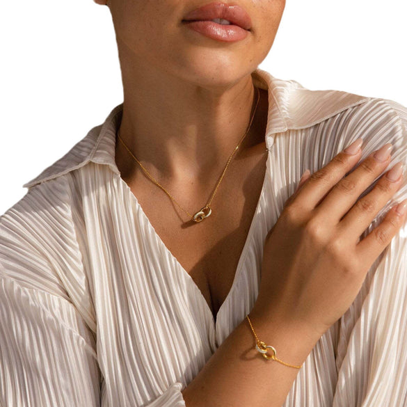 Necklace Titanium Steel Light Luxury Geometric Box Chain Asymmetric Stitching Electroplating