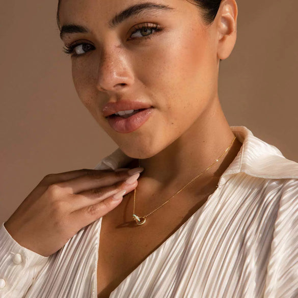 Necklace Titanium Steel Light Luxury Geometric Box Chain Asymmetric Stitching Electroplating