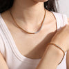 Necklace 316L Stainless Steel Light Luxury Geometric Electroplating For Women