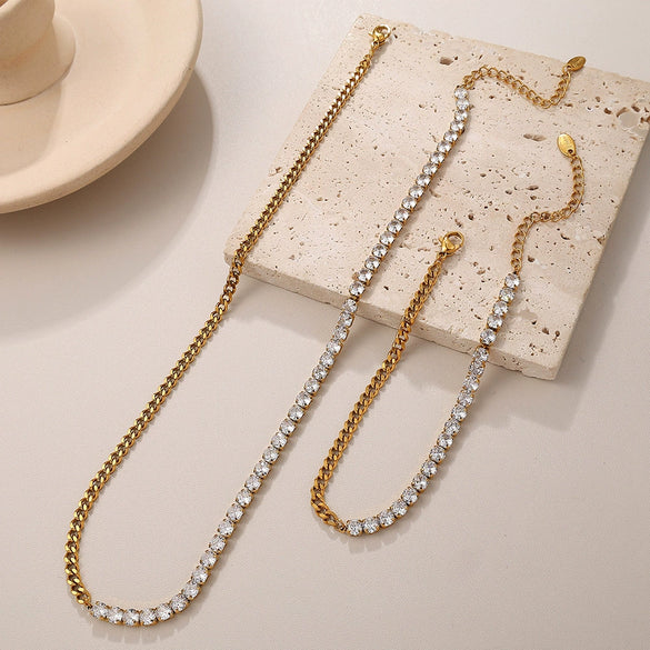 Necklace 316L Stainless Steel Light Luxury Geometric Electroplating For Women