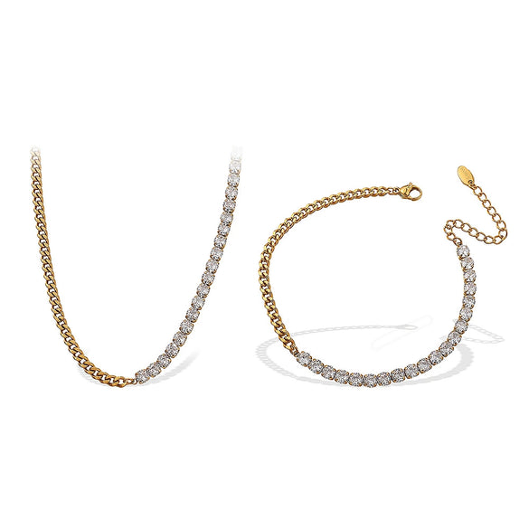 Necklace 316L Stainless Steel Light Luxury Geometric Electroplating For Women